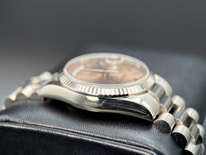Rolex Day-Date 118239 Salmon Roman Dial White Gold Automatic 36mm Watch - 20083
