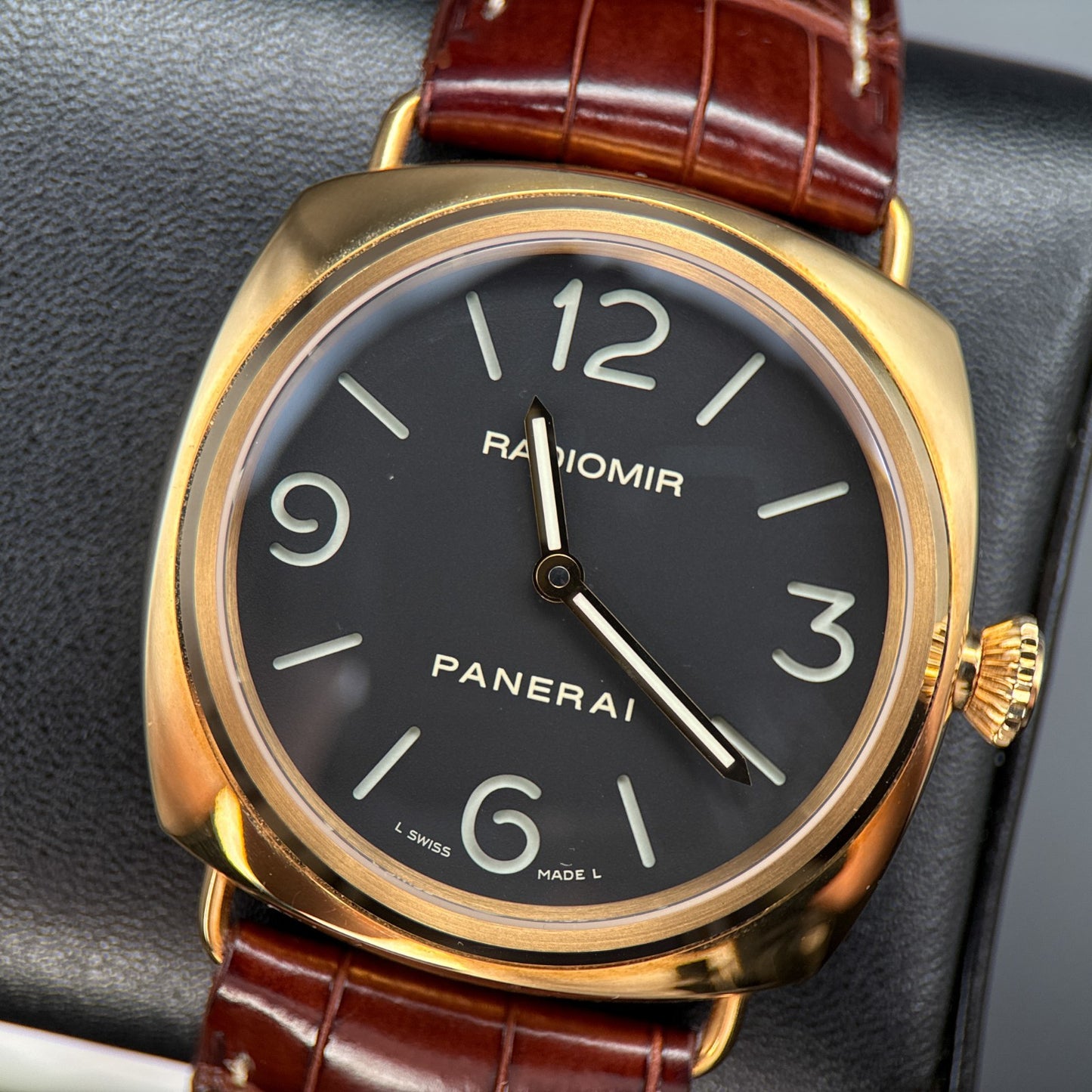 Panerai Radiomir Base PAM00231 Black Dial Rose Gold 45mm Manual Watch0