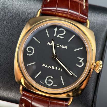 Panerai Radiomir Base PAM00231 Black Dial Rose Gold 45mm Manual Watch0