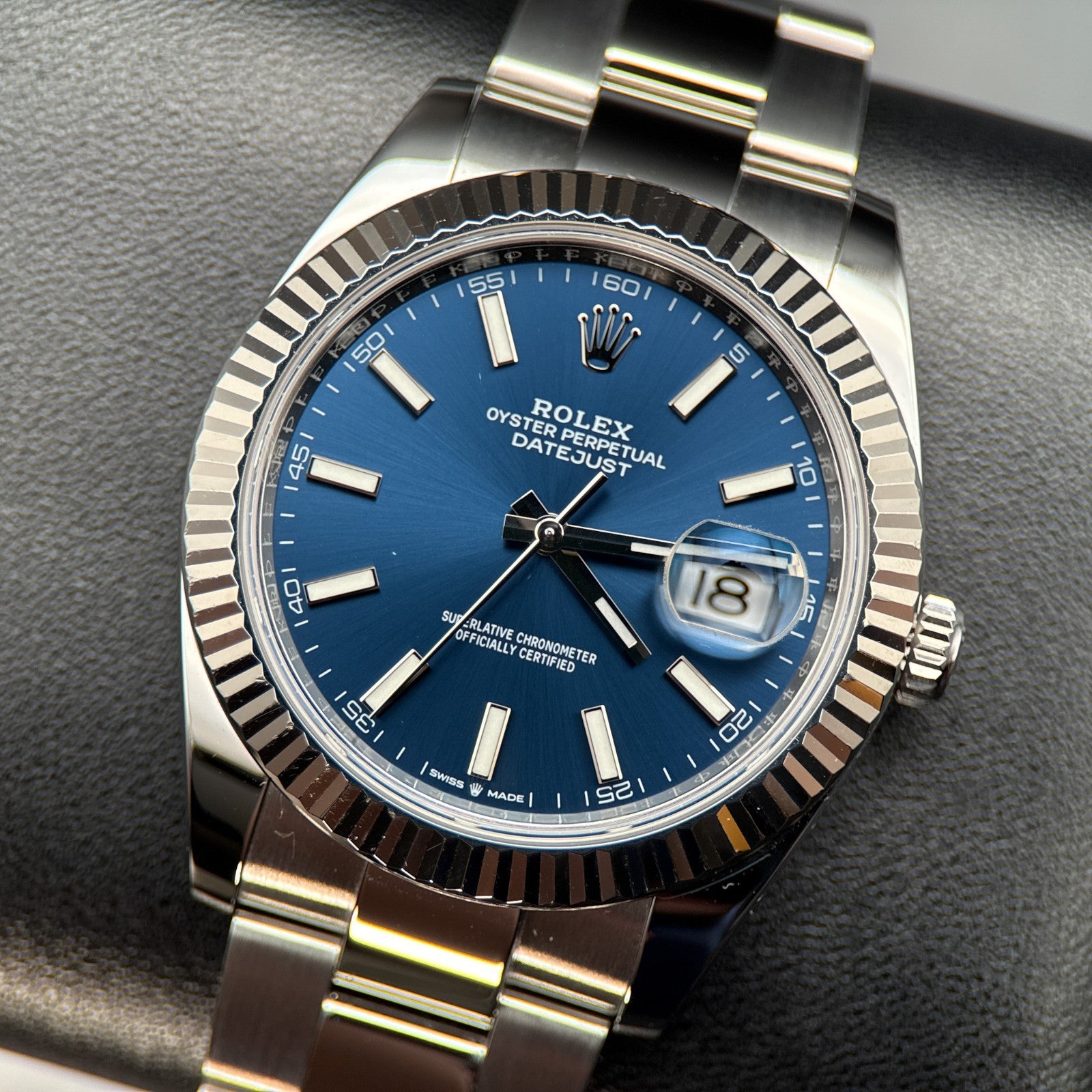 Rolex Datejust 126334 Blue Dial Fluted Bezel Oyster Automatic 41mm Watch - 20220