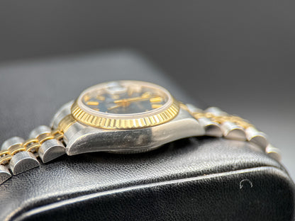 Vintage Rolex Lady-Datejust 69173 Blue Dial Two-Tone Jubilee 26mm Watch 19864