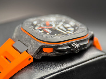 Bell & Ross BR-X5 Carbon Orange BRX5R-B0-TC/SRB Black Dial 41mm Watch - 20231