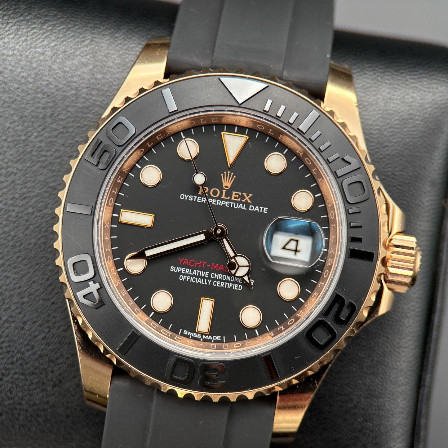Rolex Yacht-Master 40mm 116655 Rose Gold Black Dial Automatic Watch - 20160
