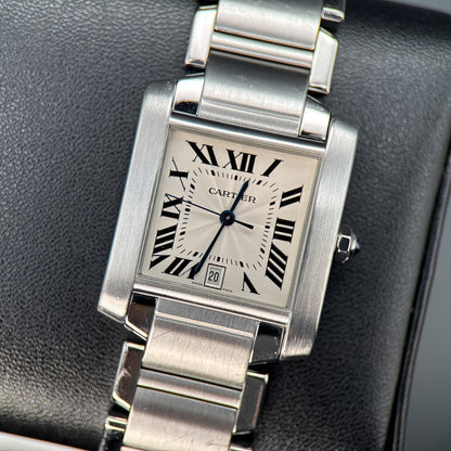 Cartier Tank Francaise W51002Q3 Silver Dial Steel 28mm Automatic Watch - 20010