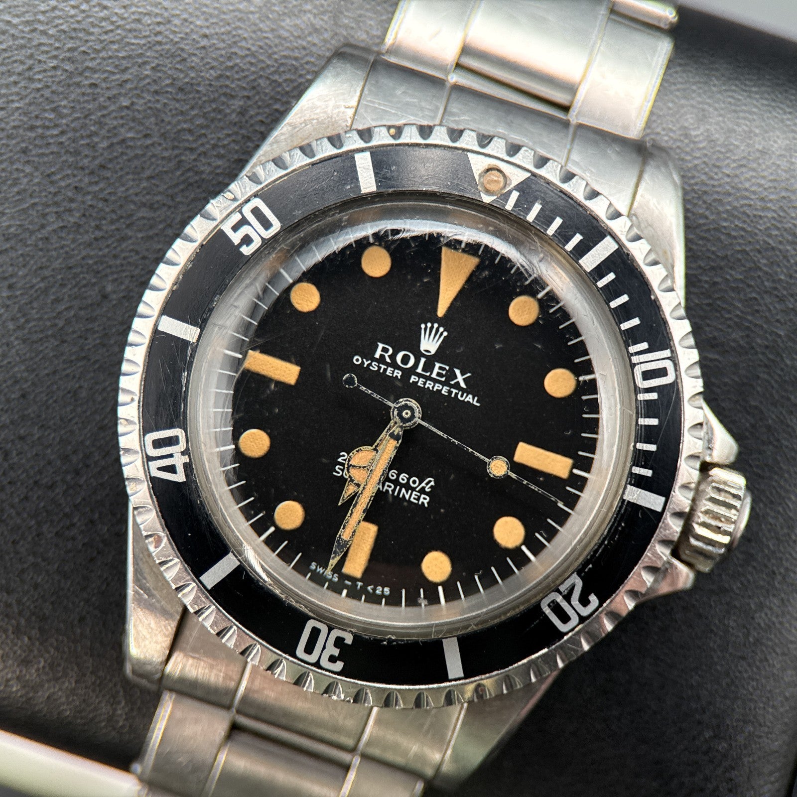 Vintage Rolex Submariner 5513 Black Meters First Dial Automatic 40mm Watch 19680