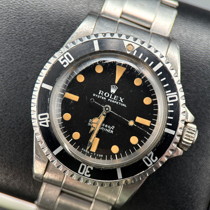 Vintage Rolex Submariner 5513 Black Meters First Dial Automatic 40mm Watch 19680