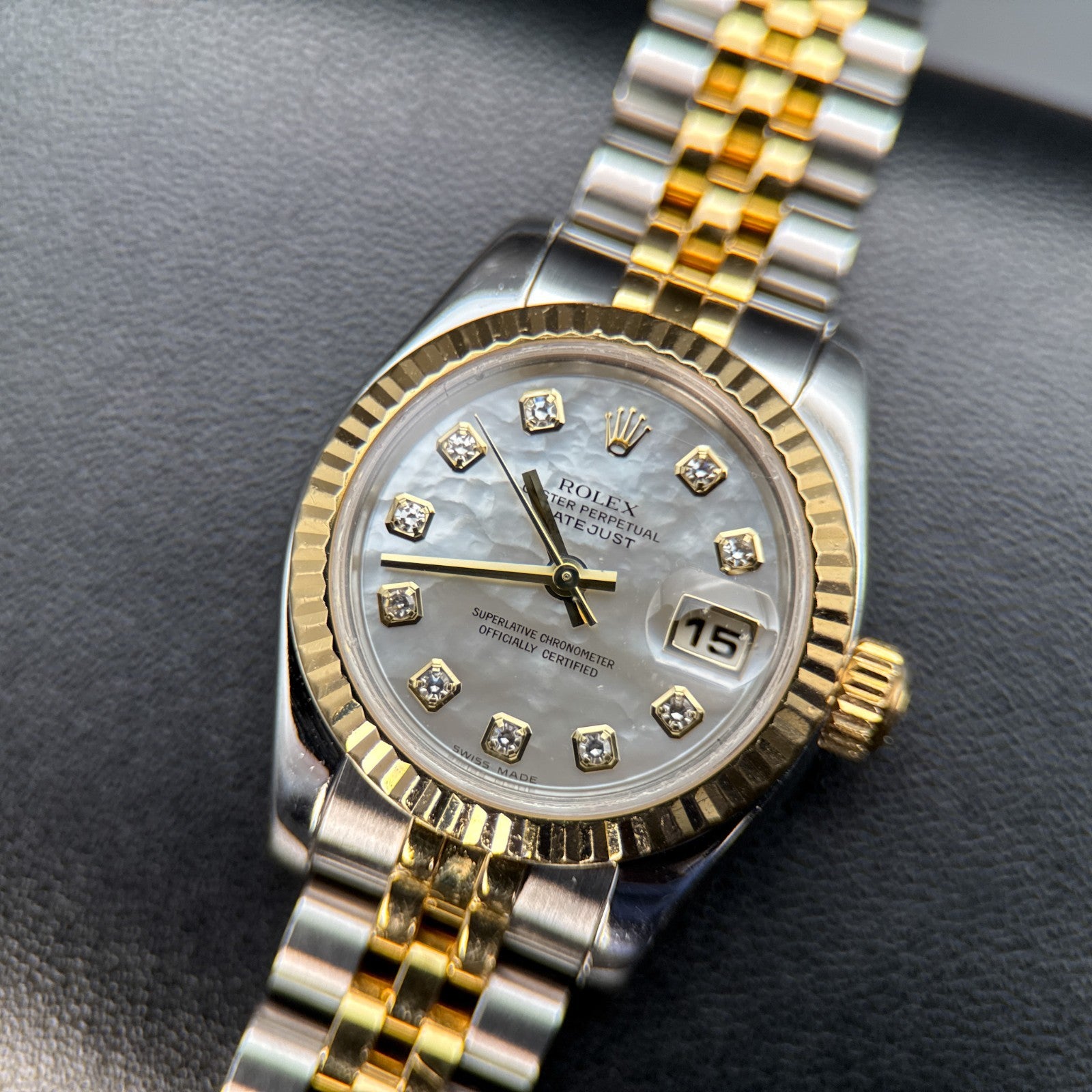 Rolex Lady-Datejust 179173 Mother of Pearl Diamond Dial 26mm Automatic Watch0