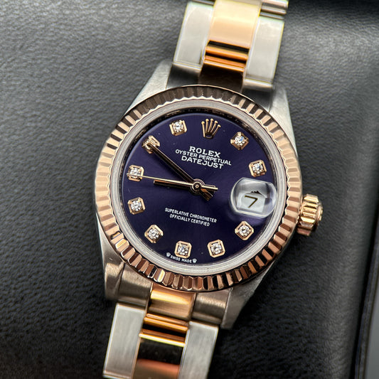 Rolex Lady-Datejust 279171 Purple Diamond Dial Two-Tone 28mm Automatic Watch0