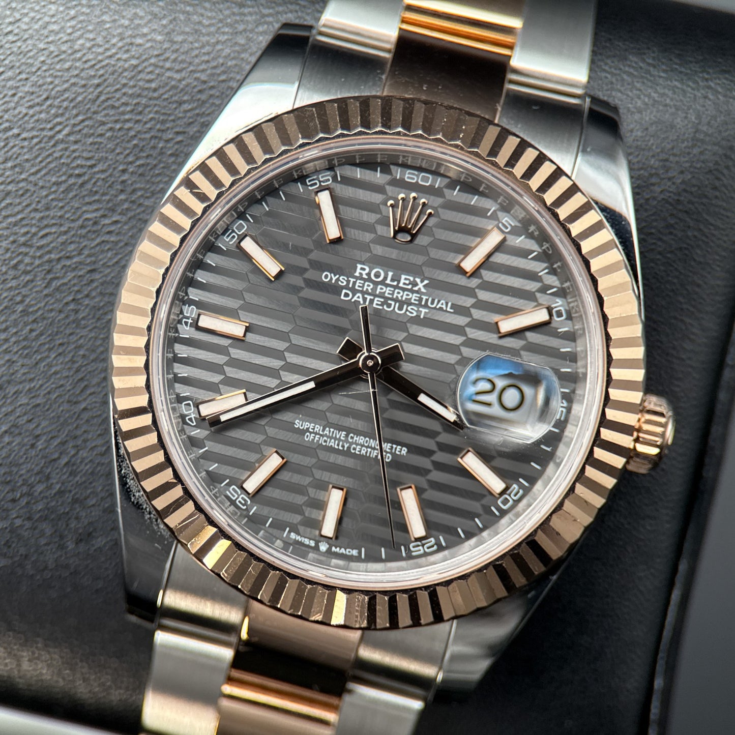 Rolex Datejust 41 126331 Grey Motif Dial Rose Gold Stainless Steel Oyster - 20230