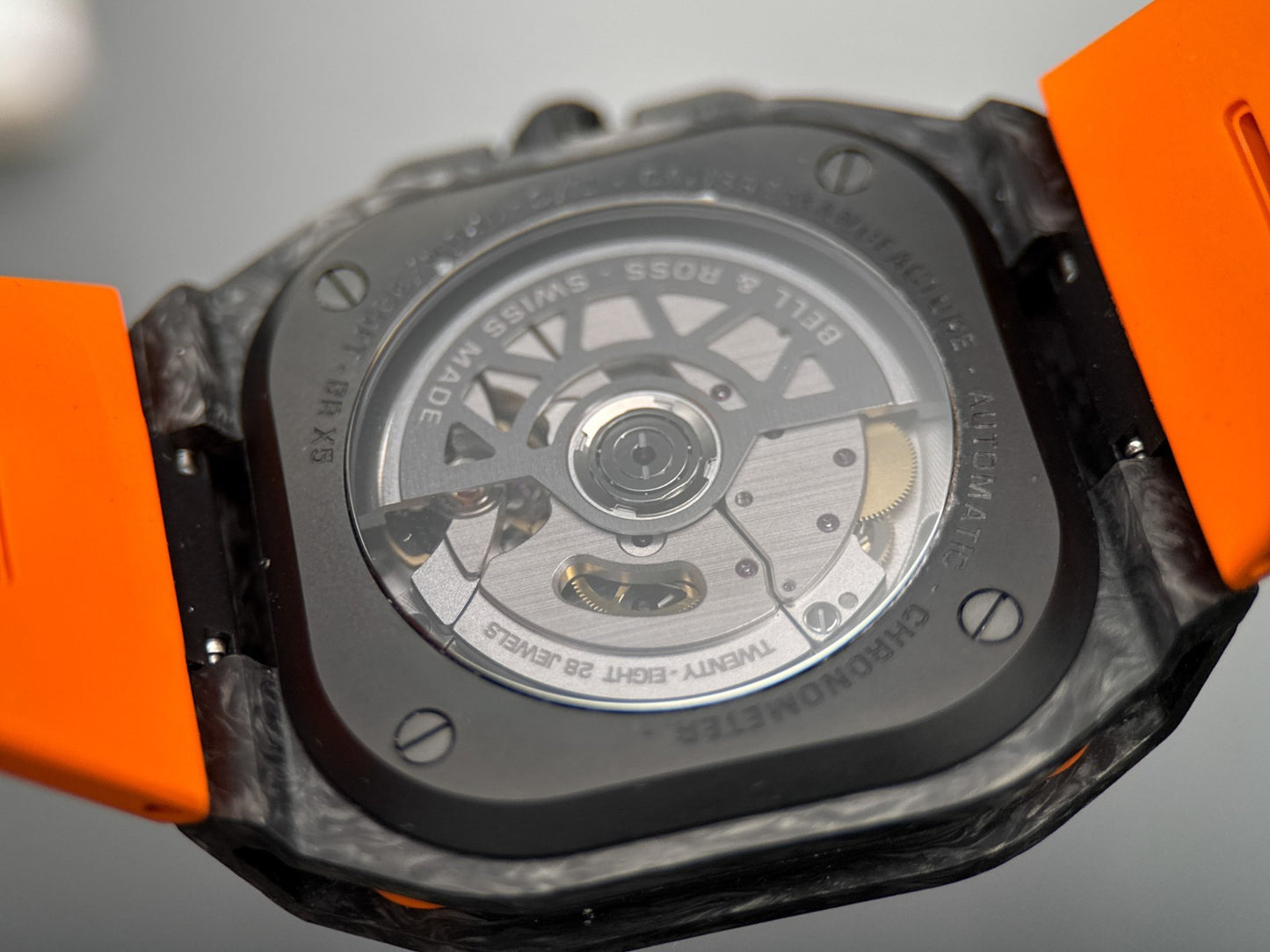 Bell & Ross BR-X5 Carbon Orange BRX5R-B0-TC/SRB Black Dial 41mm Watch - 20235