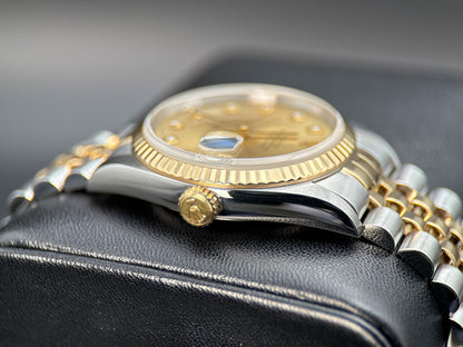 Rolex Datejust 16233 Champagne Diamond Dial Automatic 36mm Watch - 19962