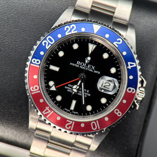 Rolex GMT-Master II 16710 Pepsi Black Dial 40mm Automatic Stainless Steel Watch0