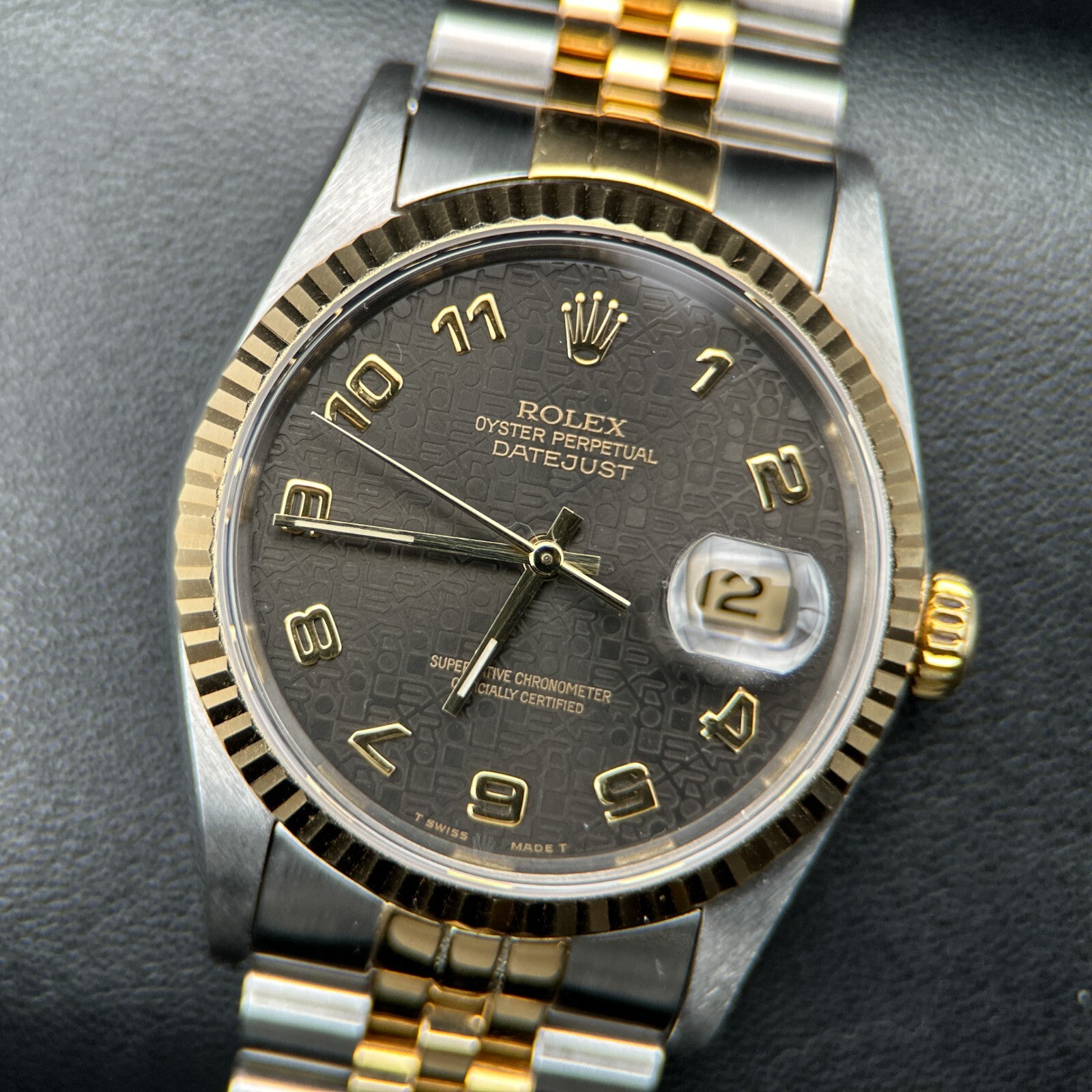 Computer Dial Rolex Datejust 16233 Black Computer Dial TwoTone Jubilee Automatic 36m ...