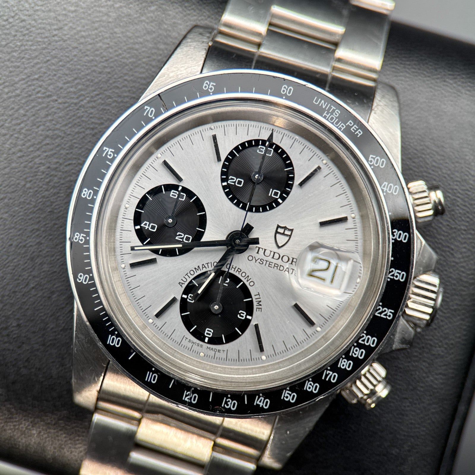 TUDOR Oysterdate Big Block Chronograph 79160 Silver Dial 40mm Automatic Watch0