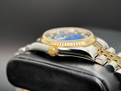 Rolex Datejust 16233 Blue Vignette Diamond Dial Jubilee 36mm Watch - 20022