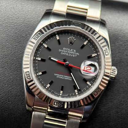 Rolex Datejust Turn-O-Graph 116264 Matte Black Dial 36mm Automatic Watch0