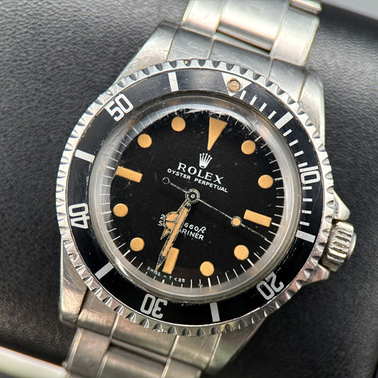 Vintage Rolex Submariner 5513 Black Meters First Dial Automatic 40mm Watch 19690