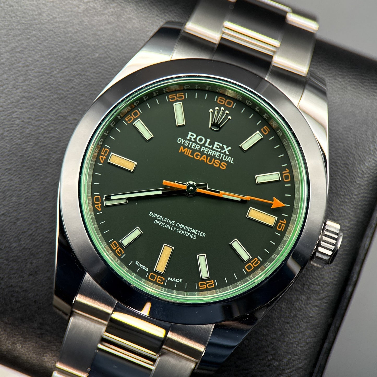 Rolex Milgauss 116400GV Black Dial Green Crystal Automatic 40mm Watch - 20220