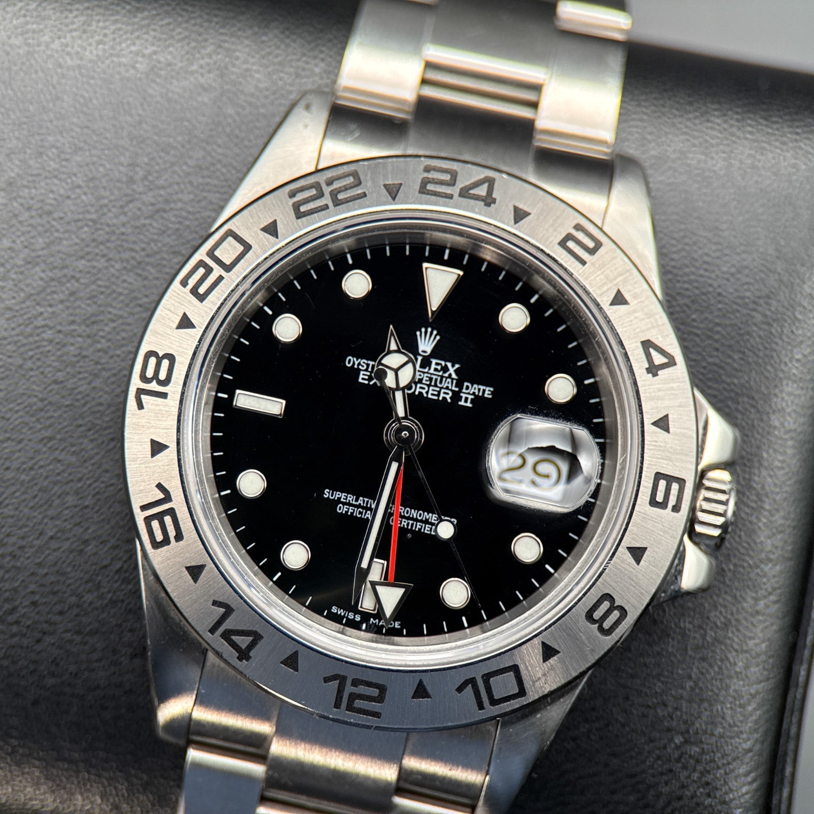 Rolex Explorer II 16550 Black Dial Stainless Steel Automatic 40mm Watch0