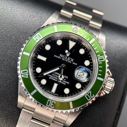 Rolex Submariner 16610LV Kermit Green Bezel 40mm Automatic Watch - 20050