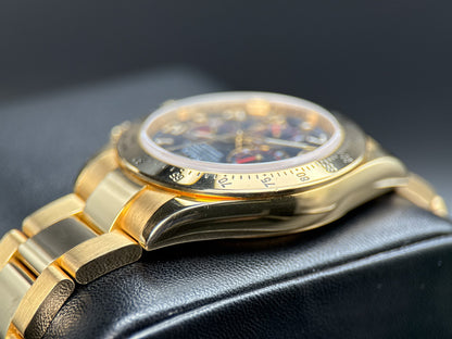 Rolex Cosmograph Daytona 116528 Blue Racing Dial Yellow Gold Automatic Watch4