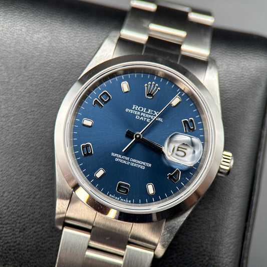 Rolex Oyster Perpetual Date 15200 Blue Dial 34mm Automatic Watch - 20050