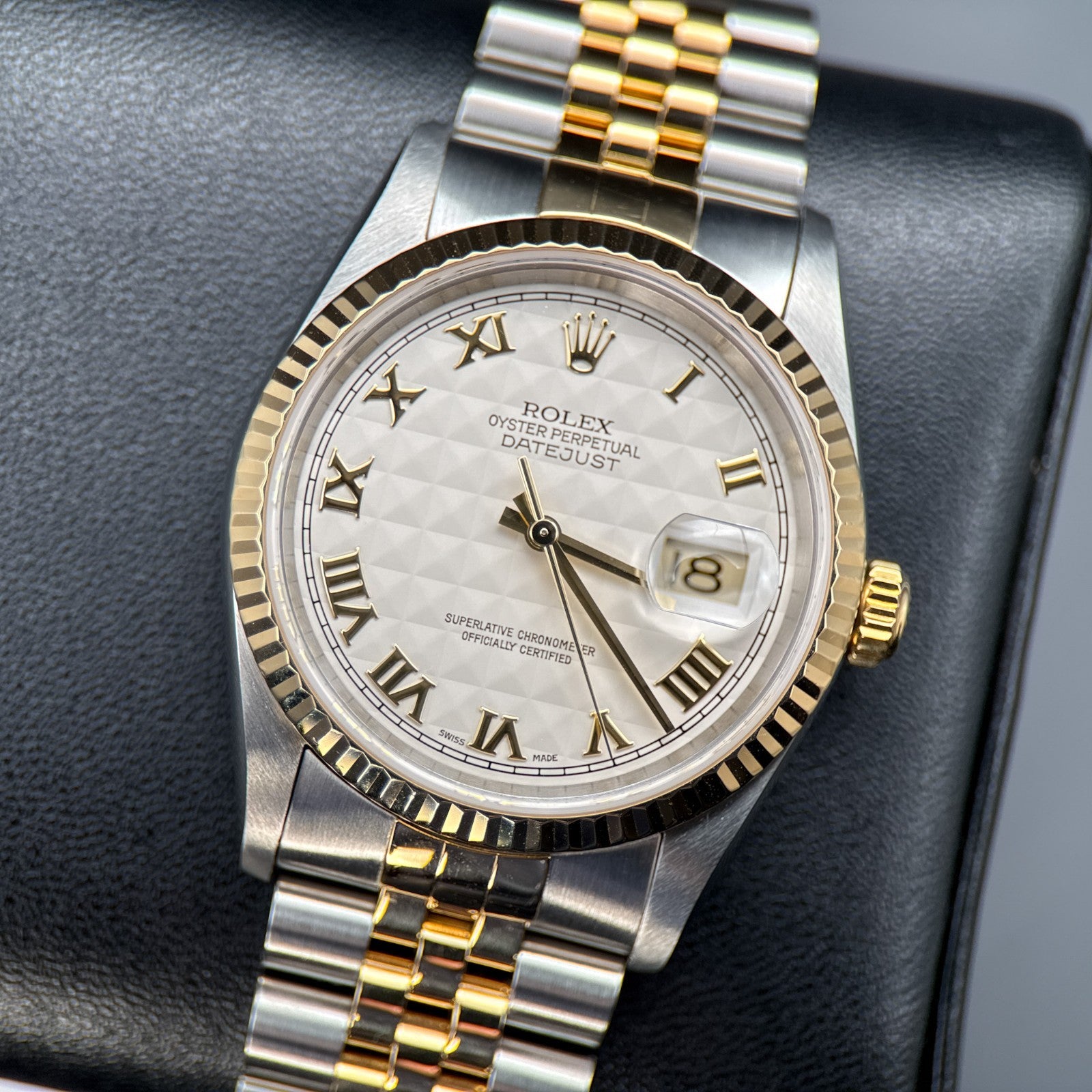 Rolex Datejust 16233 Ivory Pyramid Dial Two-Tone Automatic 36mm Watch0