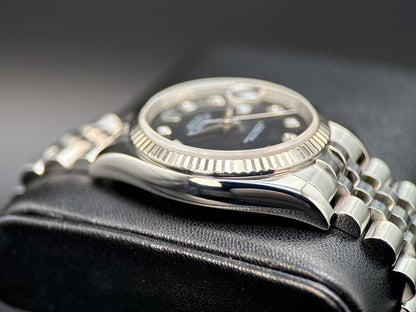 Rolex Datejust 116234 Black Diamond Dial Jubilee Automatic 36mm Watch3