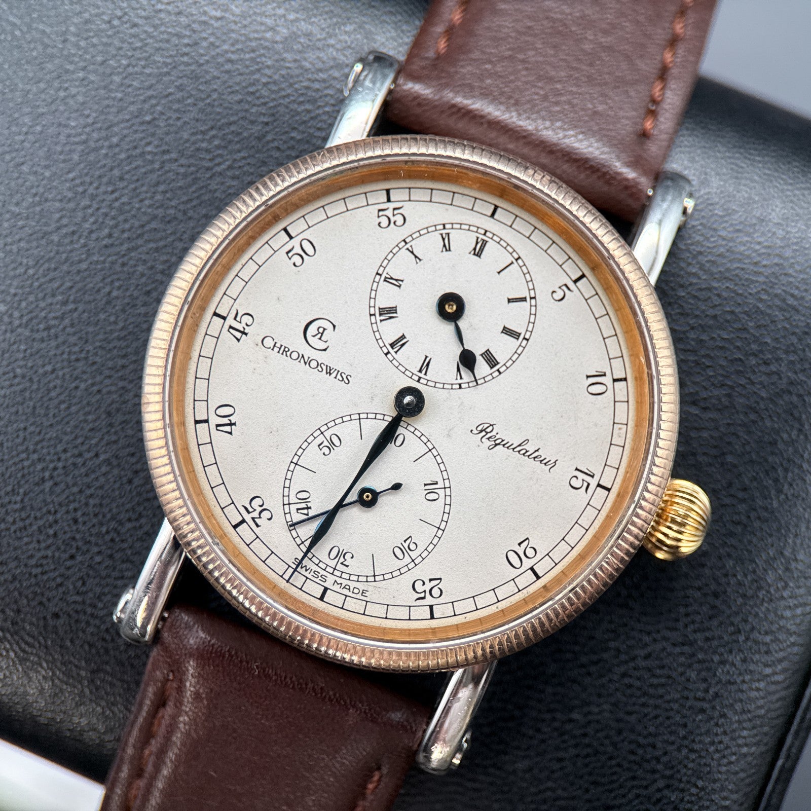 Chronoswiss Régulateur CH 6326 White Dial Stainless Steel & Bronze 38mm Watch0