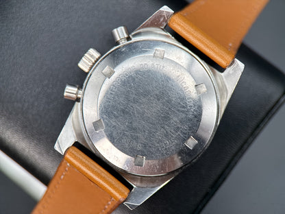 Vintage Wakmann Reverse Panda Chronograph Black Dial 38mm Manual Watch 1960s5