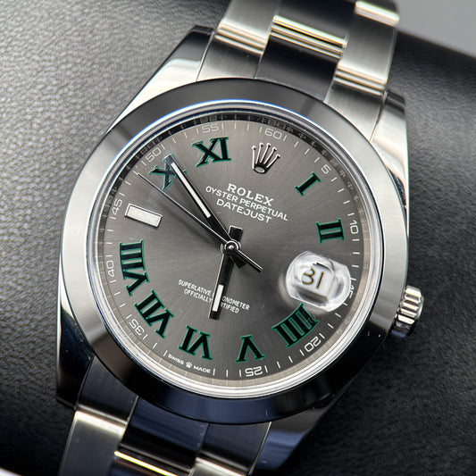 Rolex Datejust 41mm 126300 Smooth Bezel Wimbledon Dial Automatic Watch - 2018