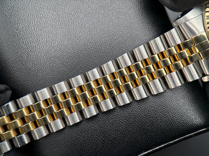 Rolex Datejust 16233 Black Computer Dial TwoTone Jubilee Automatic 36mm Watch