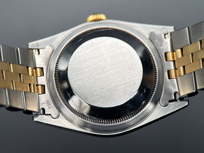Rolex Datejust 16233 Black Computer Dial TwoTone Jubilee Automatic 36mm Watch