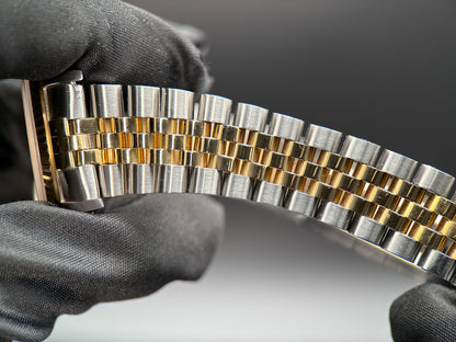 Rolex Datejust 16233 Black Computer Dial TwoTone Jubilee Automatic 36mm Watch