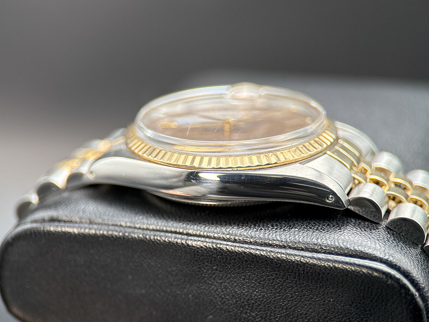 Rolex Datejust 36mm 16013 Brown Buckley Roman Dial Fluted Jubilee Watch - 1983
