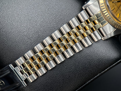 Vintage Rolex Datejust 16013 Champagne Linen Dial Automatic 36mm Watch