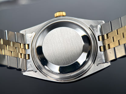 Vintage Rolex Datejust 16013 Champagne Linen Dial Automatic 36mm Watch