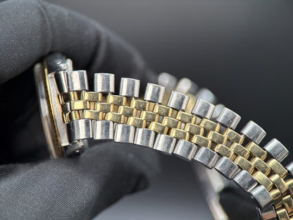 Vintage Rolex Datejust 1601 Blue Dial Gold Bezel Automatic 36mm Watch