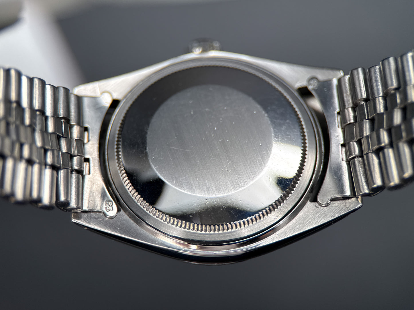 Rolex Datejust 36mm 1603 Silver Dial Engine Turned Bezel Automatic Watch