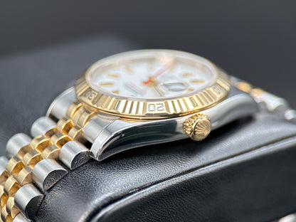Rolex Datejust Turn-O-Graph 116263 White Dial Two-Tone Jubilee 36mm Watch