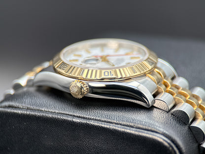 Rolex Datejust Turn-O-Graph 116263 White Dial Two-Tone Jubilee 36mm Watch
